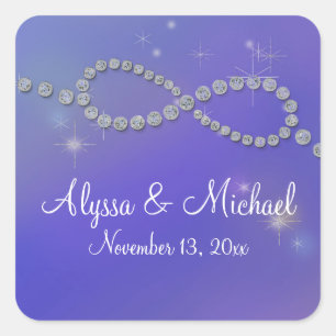 Blauer Unendlichkeitssymbol - unendliche Liebe-Twi Quadratischer Aufkleber