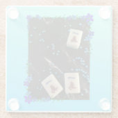 Blauer Untersetzer aus Mahjong (Rückseite)