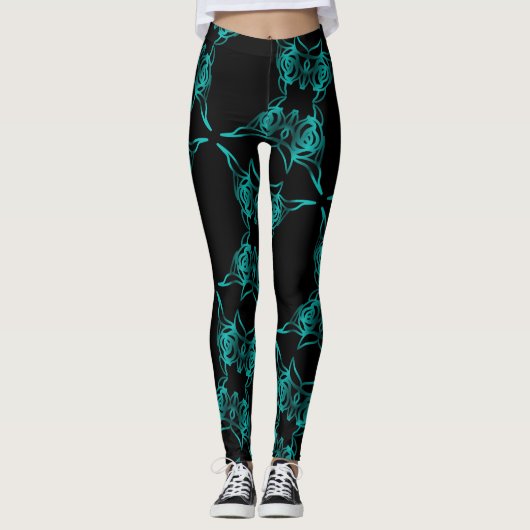 Blauer Urglasbruch Leggings (Vorderseite)