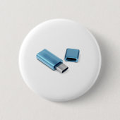 Blauer USB-c-Blitzstift Button (Vorderseite)