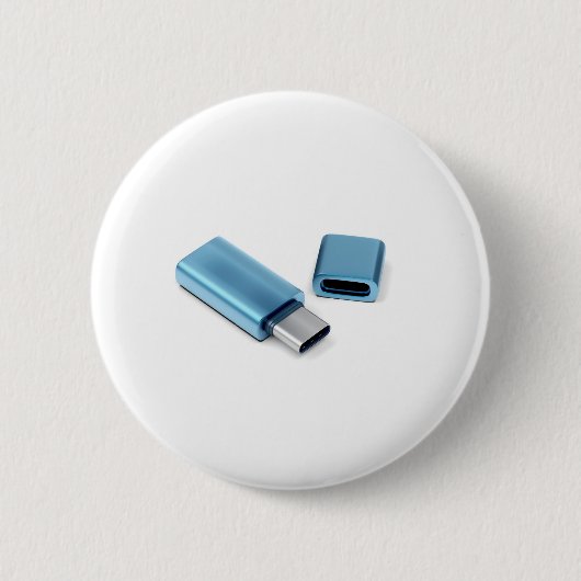 Blauer USB-c-Blitzstift Button (Vorderseite)