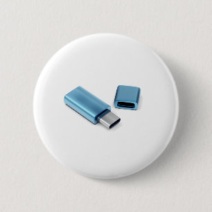 Blauer USB-c-Blitzstift Button