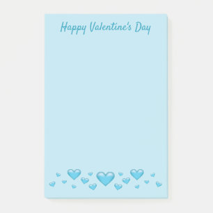 Blauer Valentinstag Herzen & Benutzerdefinierter T Post-it Klebezettel