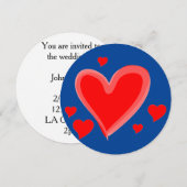 Blauer Valentinstag Hochzeitseinladung Einladung (Vorne/Hinten)