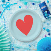 Blauer Valentinstag Pappteller (Party)
