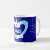 Blauer Vatertag gekrönter Kaffeebecher Kaffeetasse (VorderseiteRechts)