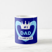 Blauer Vatertag gekrönter Kaffeebecher Kaffeetasse (Mittel)
