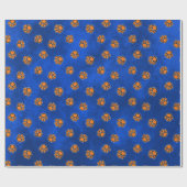 Blauer Velvet Cartoon Tiger Pfote Geschenkpapier (Flach)