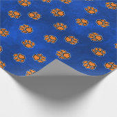 Blauer Velvet Cartoon Tiger Pfote Geschenkpapier (Ecke)