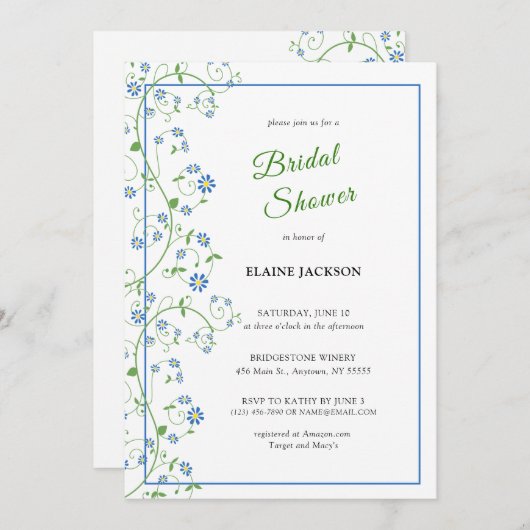 Blauer Venenpass Einladungskarte (Vorne/Hinten)