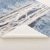 Blauer verblasste Jeans, Texturen gerissene Jeans  Sherpadecke (3/4)