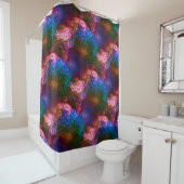 Blauer, verchromte Schuppen auf Lachs Duschvorhang (Beispiel)