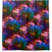 Blauer, verchromte Schuppen auf Lachs Duschvorhang (Vorderseite)