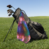 Blauer, verchromte Schuppen auf Lachs Golfhandtuch (Gras)