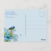 Blauer Vergessen-nicht-Blume Hochzeit Postkarte (Rückseite)