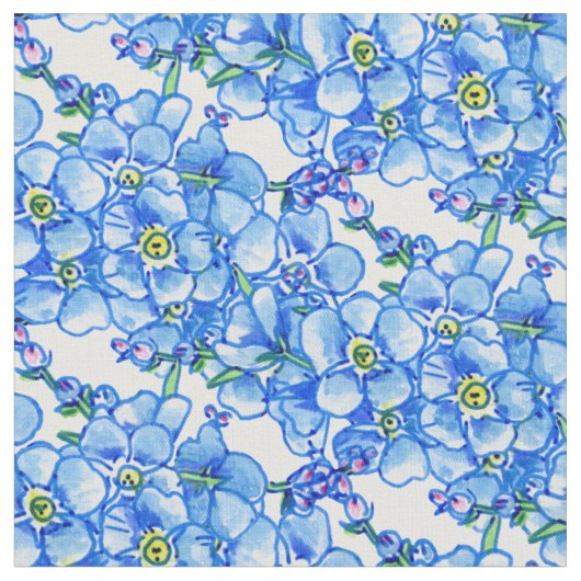 Blauer vergessener Blumengeflecht Stoff (Nahaufnahme)