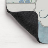 Blauer Vergiss-Me-Not-Bläschen und Marmor mit Mono Mousepad (Ecke)