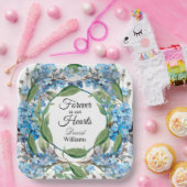 Blauer Vergiss mich nicht Blume Beerdigung Pappteller (Party)