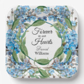 Blauer Vergiss mich nicht Blume Beerdigung Pappteller (Vorderseite)