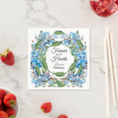 Blauer Vergiss mich nicht Blume Beerdigung Serviette (Beispiel)