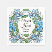 Blauer Vergiss mich nicht Blume Beerdigung Serviette (Vorderseite)