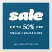 Blauer Verkauf im Einzelhandel - klassisches Blaue Fensteraufkleber (Blatt)