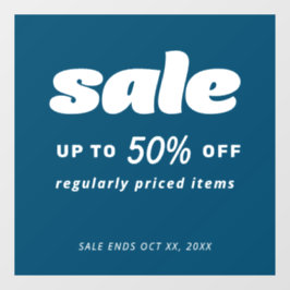 Blauer Verkauf im Einzelhandel - klassisches Blaue Fensteraufkleber