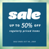 Blauer Verkauf im Einzelhandel - klassisches Blaue Fensteraufkleber (Blatt 3)