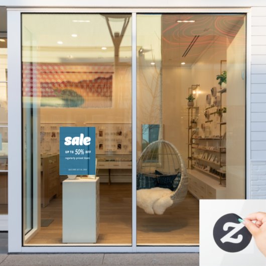 Blauer Verkauf im Einzelhandel - klassisches Blaue Fensteraufkleber (Schaufenster)