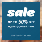 Blauer Verkauf im Einzelhandel - klassisches Blaue Fensteraufkleber (Blatt 2)