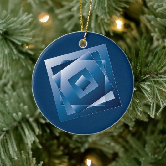 blauer Verlauf 1 Keramik Ornament (Baum)