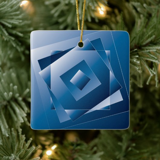 blauer Verlauf 1 Keramikornament (Baum)