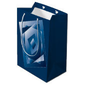 blauer Verlauf 1 Mittlere Geschenktüte (Rückseite Schrägansicht)