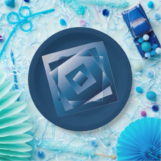 blauer Verlauf 1 Pappteller (Party)