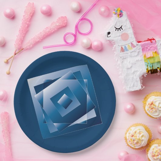 blauer Verlauf 1 Pappteller (Party)