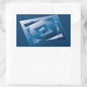 blauer Verlauf 1 Rechteckiger Aufkleber (Tasche)