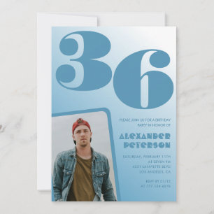Blauer Verlauf 36. Geburtstagseinladungen Männer F Einladung
