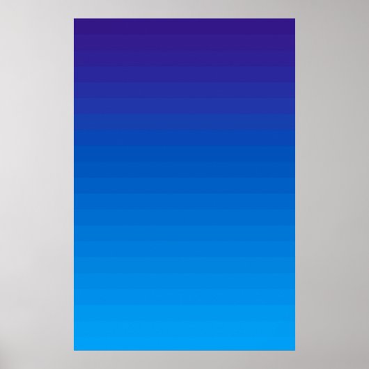 Blauer Verlauf | Horizontale Linien | Streifen | Poster (Vorne)