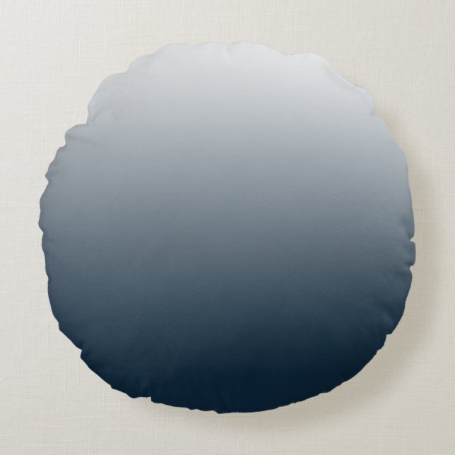 Blauer Verlauf Rundes Kissen (Vorderseite)