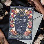 Blauer verzauberter Garten Quinceanera Einladung<br><div class="desc">Feiern Sie Ihre Quinceañera in einem zauberhaften Garten! Diese Einladung enthält einen üppigen Rahmen an rosa und lila Blumen mit goldenen Akzenten vor blauem Hintergrund,  der Ihrem besonderen Tag eine Touch Magie verleiht. Personalisieren Sie es auf Ihre Bedürfnisse. BITTE BEACHTEN SIE: Das Gold dieses Produktes ist KEINE reale Folie.</div>