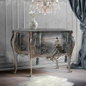 Blauer verzauberter Papierwald Elegantes Frauenpor Seidenpapier