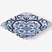 Blauer Verzierter Blütenschwarm Sizilianischer Ti Pappteller (Gewinkelt)