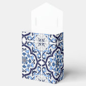 Blauer Verzierter Blütenschwarm Sizilianischer Til Geschenkschachtel (Geöffnet)