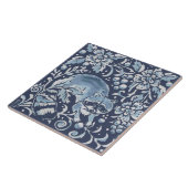 Blauer Verzierter Raccoon-Wald Fliese (Seite)