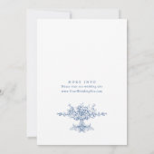 Blauer Viktorianischer Verzierter Grace Blumenrahm Einladung (Rückseite)