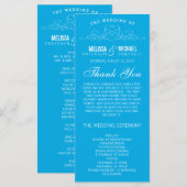 BLAUER VINTAG ELEGANT | WEDDING-PROGRAMM PROGRAMM (Vorne/Hinten)