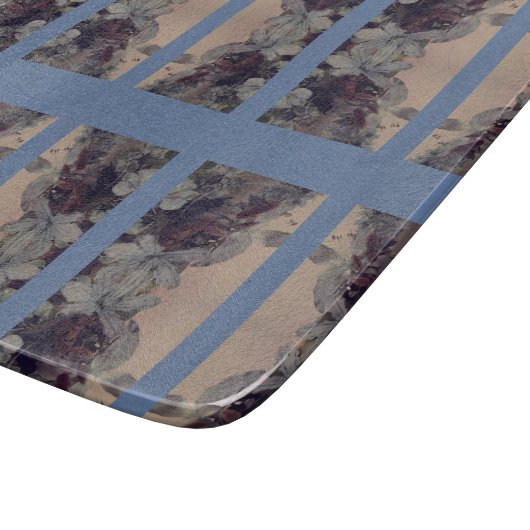 Blauer Vintag Schneidebrett (Ecke)