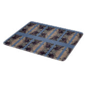 Blauer Vintag Schneidebrett (Ecke)