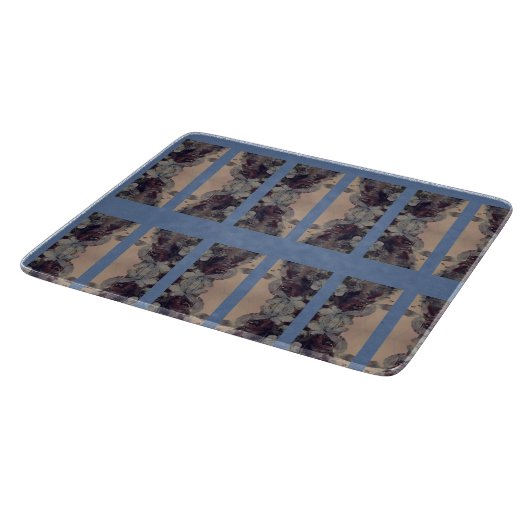 Blauer Vintag Schneidebrett (Ecke)