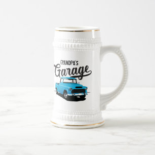 Blauer Vintage-LKW-Bierkrug Bierglas